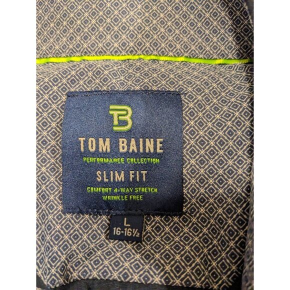 Tom Baine Performance Collection Button Up Shirt Men Large Slim Fit Long Sleeve - Picture 4 of 6